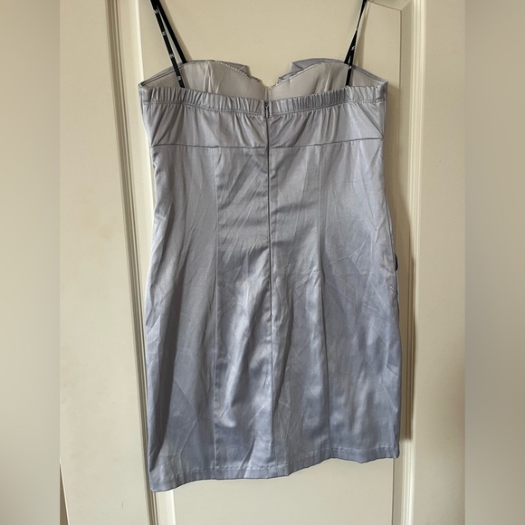 LOVE Brand Silver Sequin Satin Cocktail Dress Juniors Size 7 - Picture 7 of 14